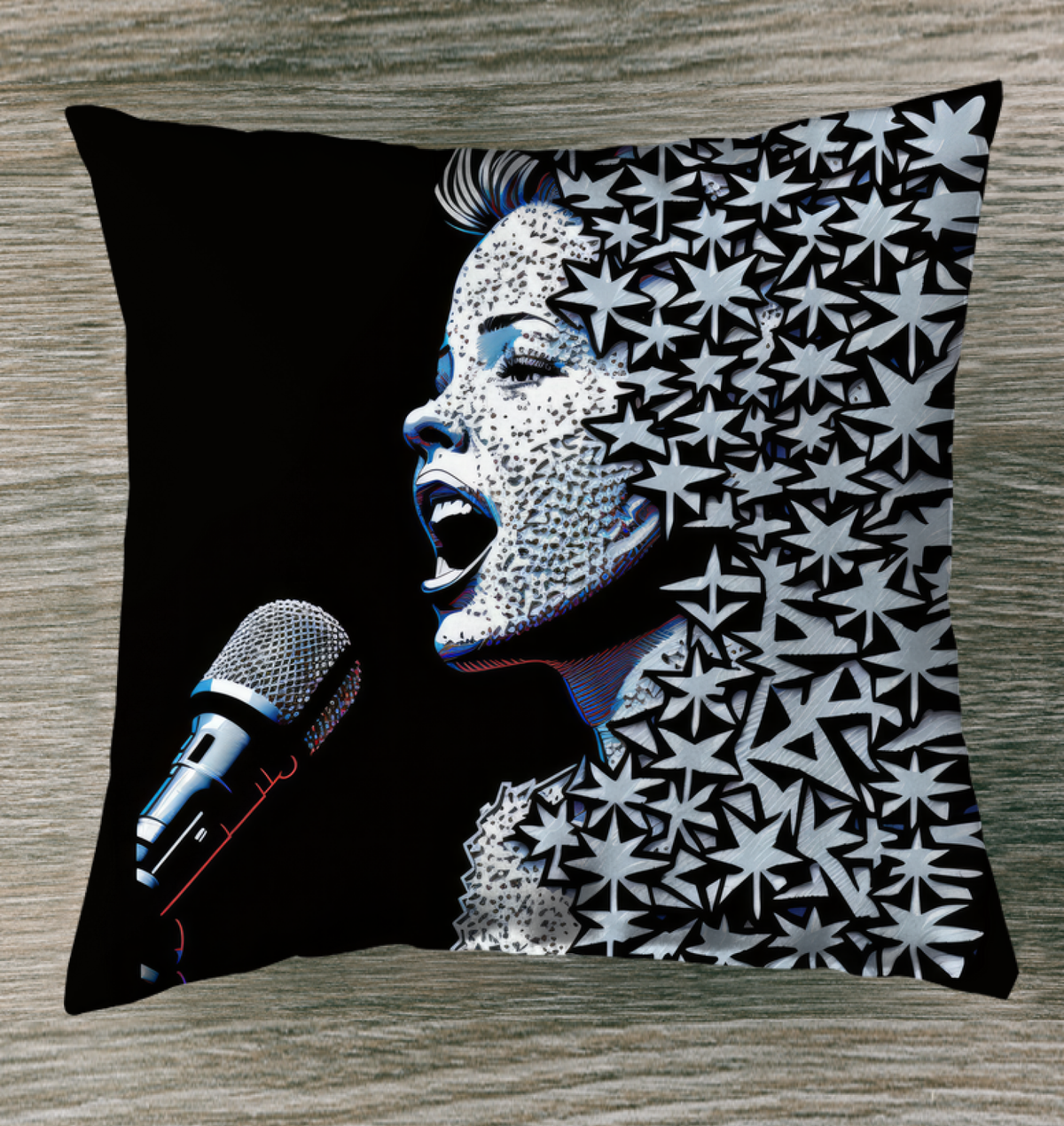 Bluesy Guitar Jam Outdoor Pillow