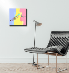 Trumpet Line Art Wrapped Canvas - Beyond T-shirts