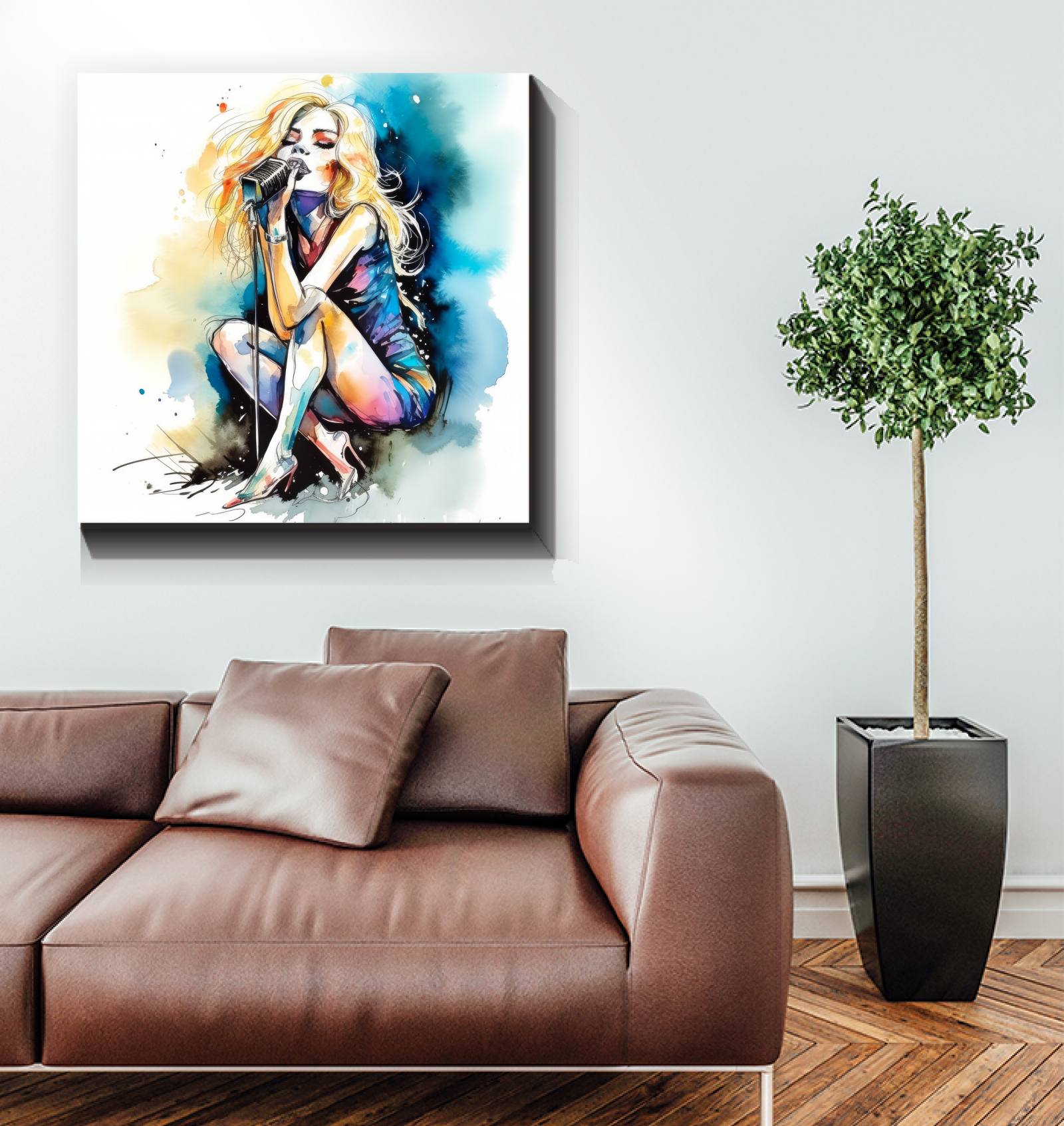 Radiant Rockstar's Rhythmic Reverie Wrapped Canvas