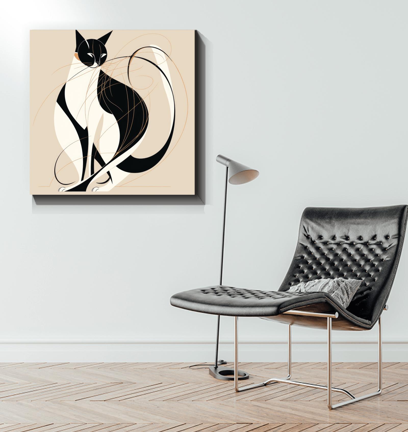 Elegant Whisker Reflection Canvas - Beyond T-shirts