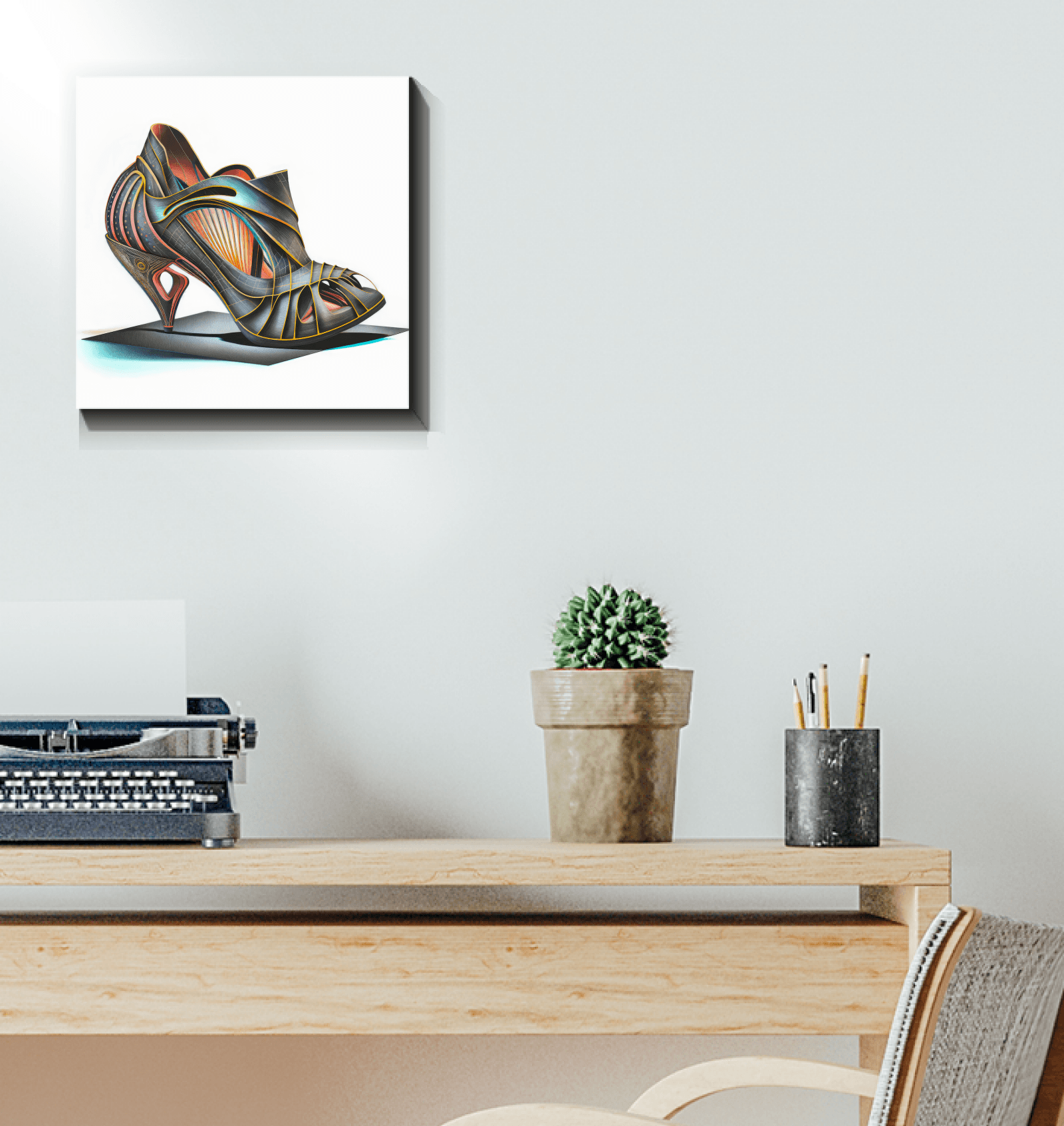 Walk the Future - Futuristic Shoe Wrapped Canvas - Beyond T-shirts