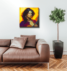 SurArt 75 Wrapped Canvas as a focal point in a minimalist living room, showcasing its impact on interior design.