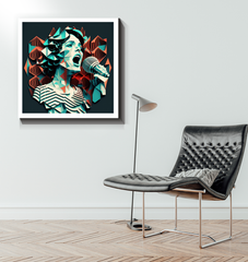 World Music Tapestry Canvas as a focal point in room decor.