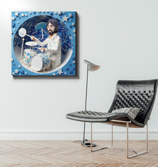 Origami Oasis wrapped canvas perfect for office decor.