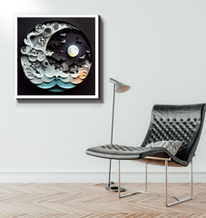 Tranquil sea wave canvas ideal for calm interiors.