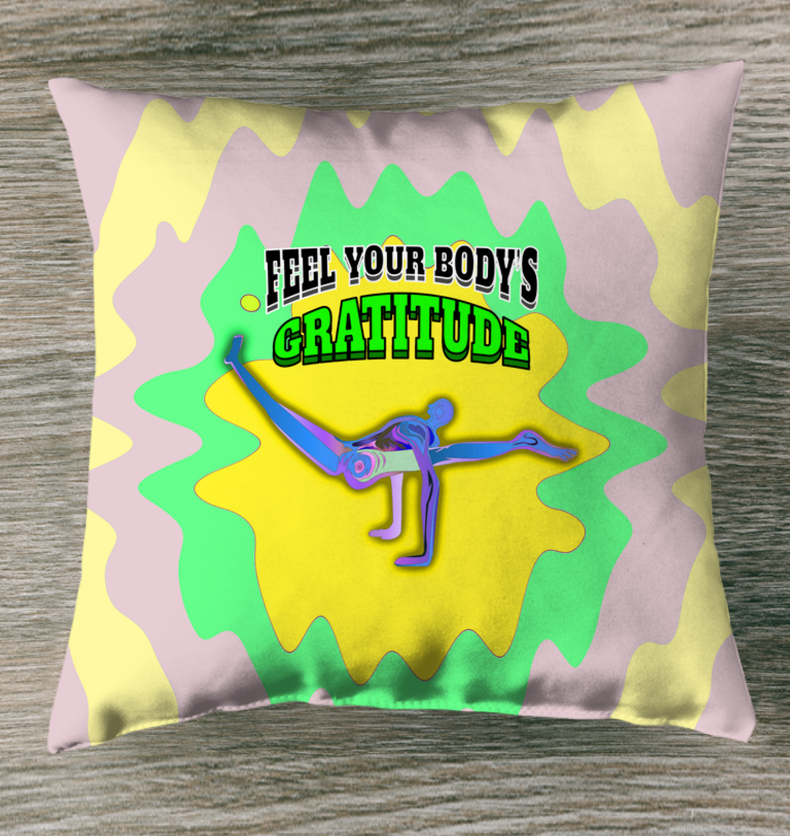 Quiet Mind Outdoor Pillow for outdoor meditation.