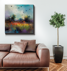 Serene River Reflections Wrapped Canvas