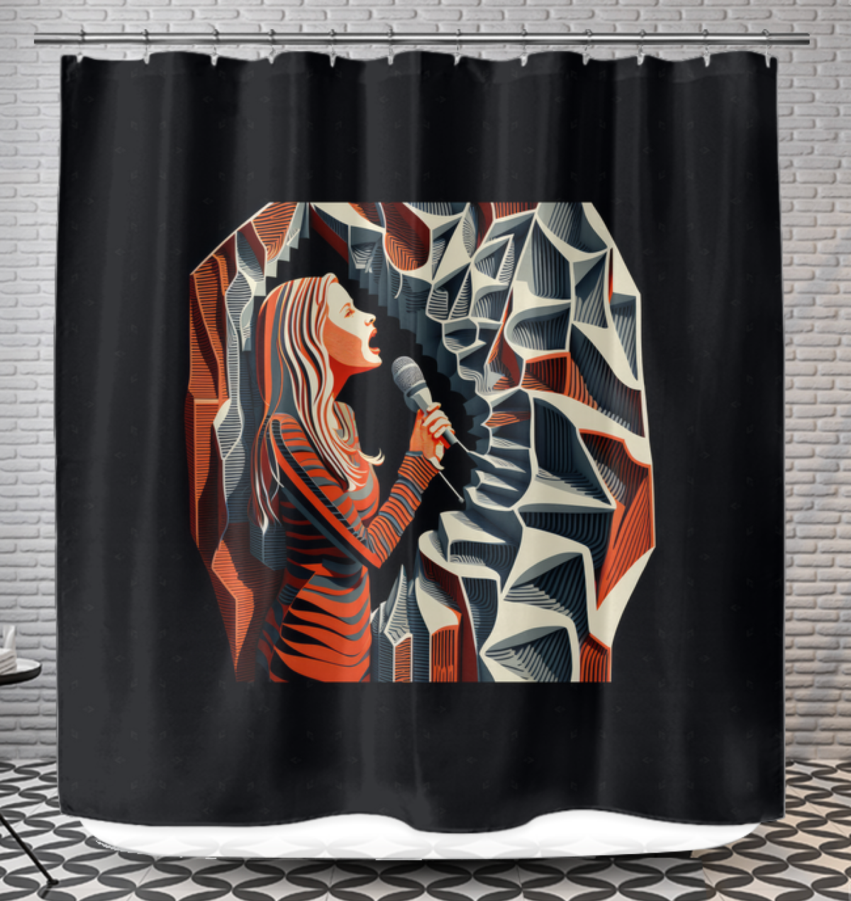 Melodic Waves Shower Curtain