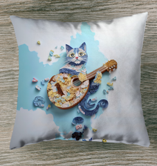 Indoor pillow with elegant Kirigami Floral Swirls design.