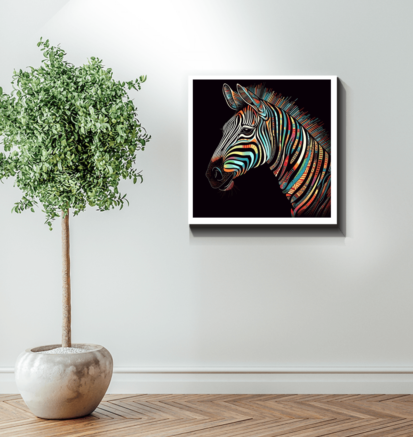 Zebra Waterhole Reflection Canvas - Beyond T-shirts