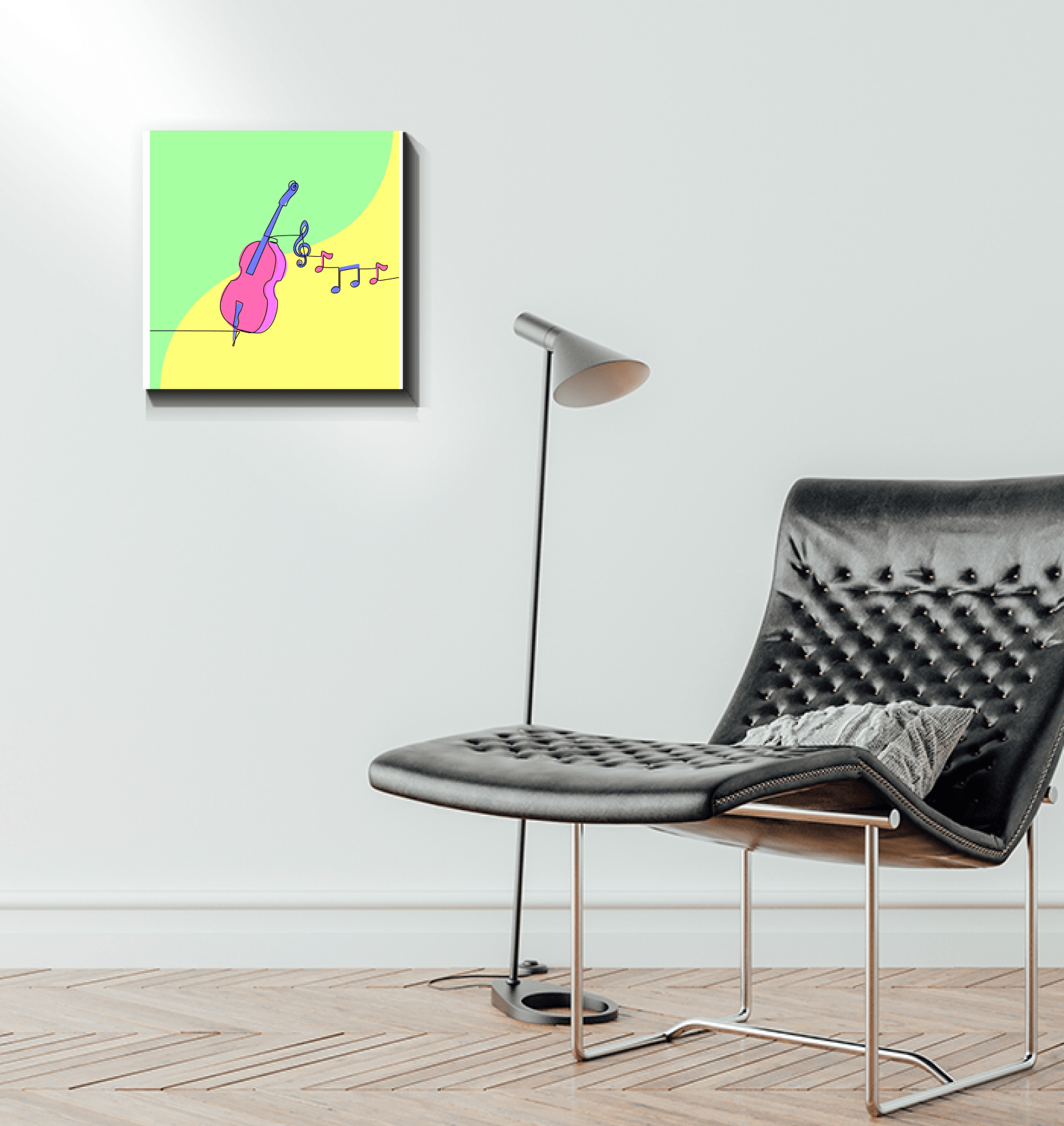 Violin Line Art 1 Wrapped Canvas - Beyond T-shirts