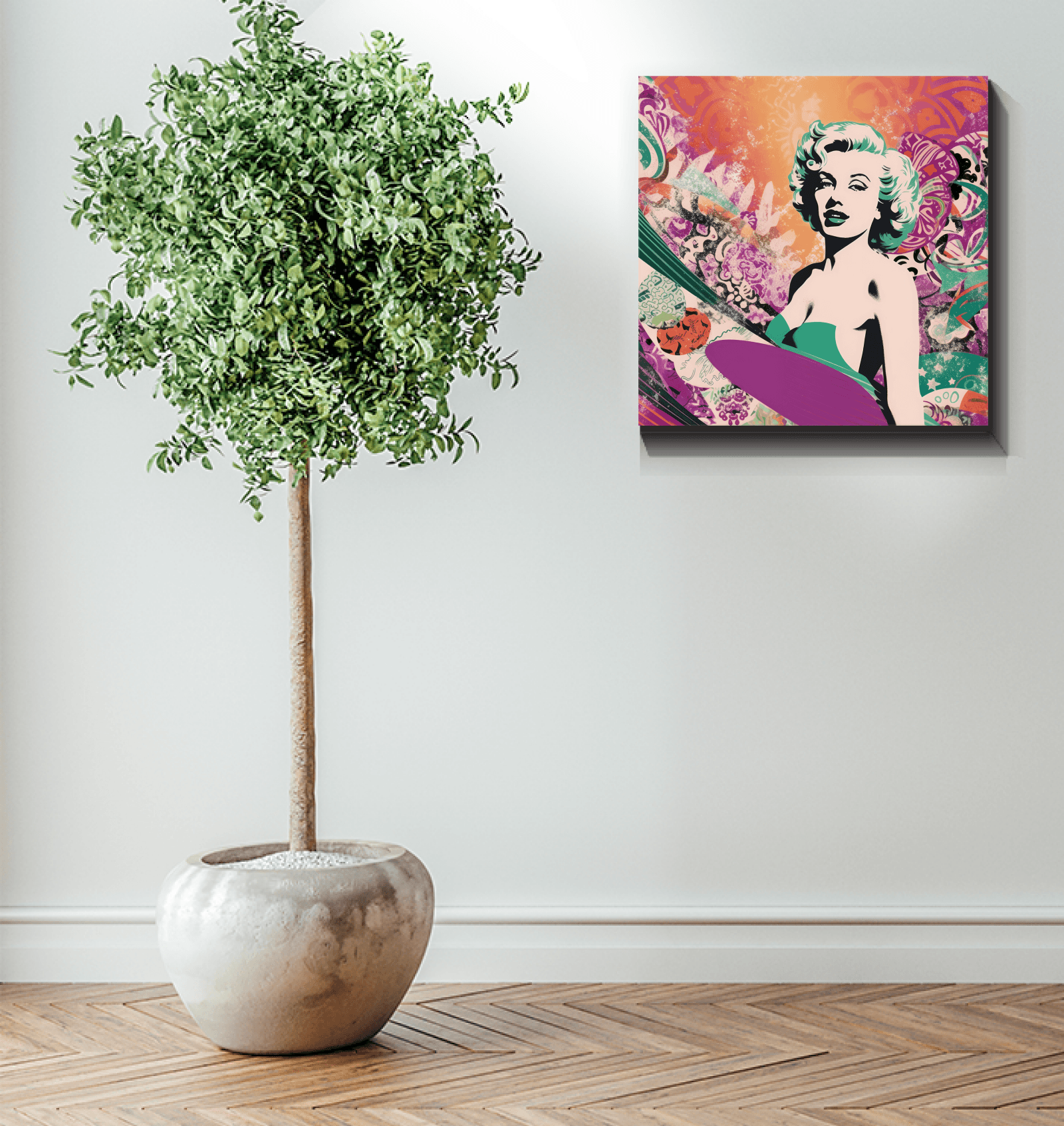 Detailed artwork on Surfing 5 02 Wrapped Canvas