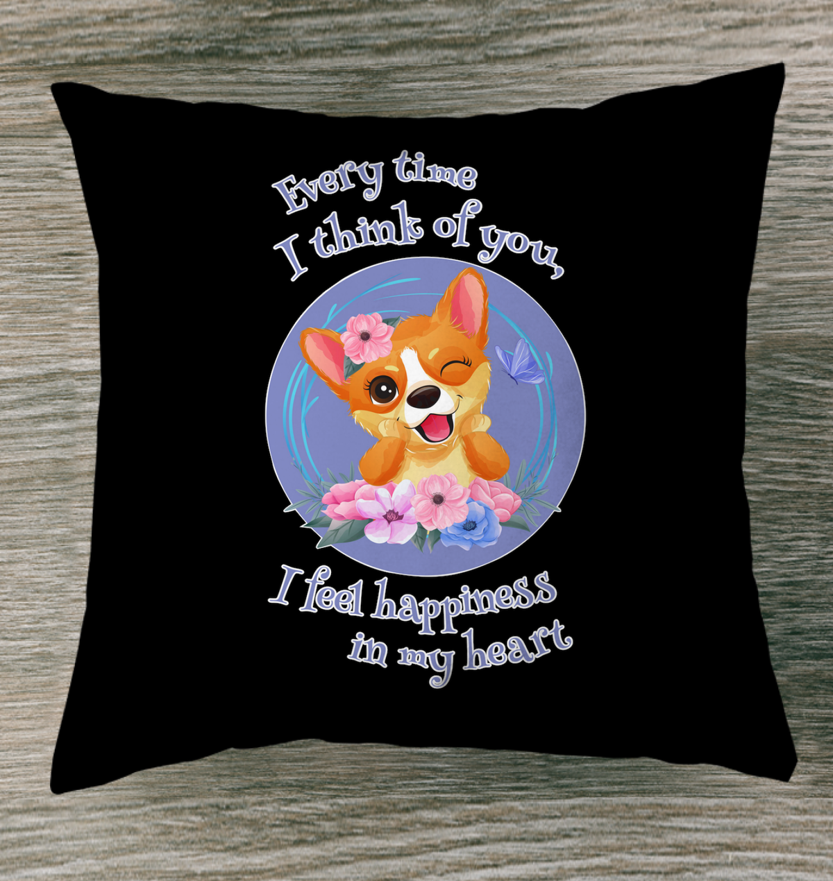 Every Time I Think Of You Outdoor Pillow