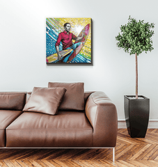 Surfing 5 20 Wrapped Canvas in a modern home office