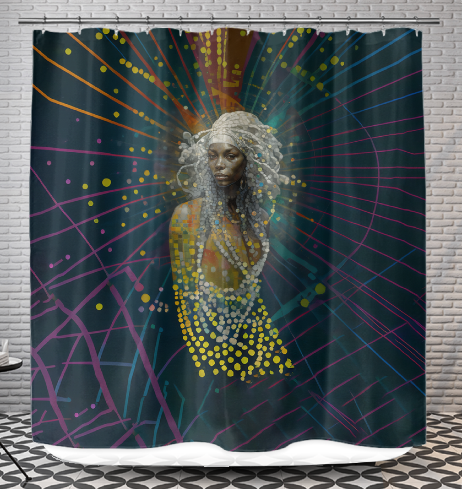 Eclectic Fusion Shower Curtain - Colorful and Unique Design