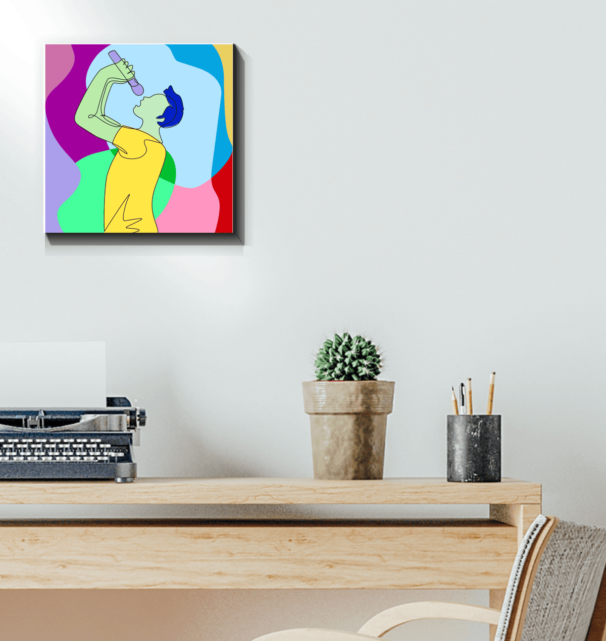 Singing Guy1 Wrapped Canvas - Beyond T-shirts