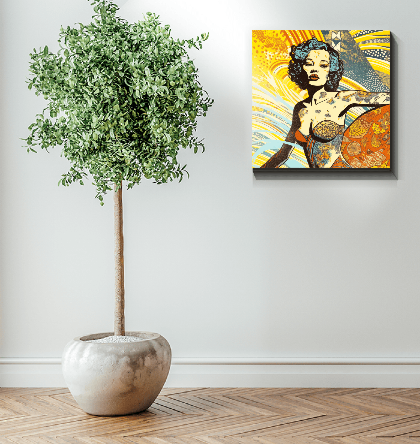 Surfing 5 28 Wrapped Canvas in a bedroom decor