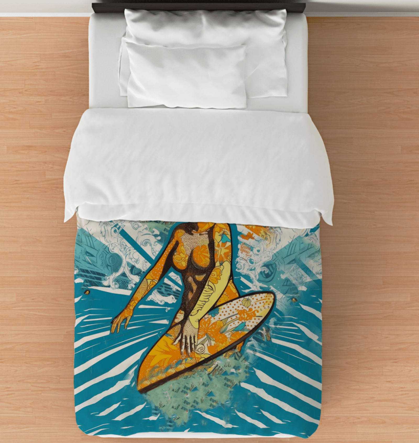 Surfing 5 31 Twin Comforter - Oceanic Dreamscape Design