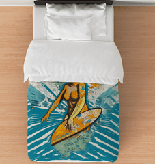 Surfing 5 31 Twin Comforter - Oceanic Dreamscape Design