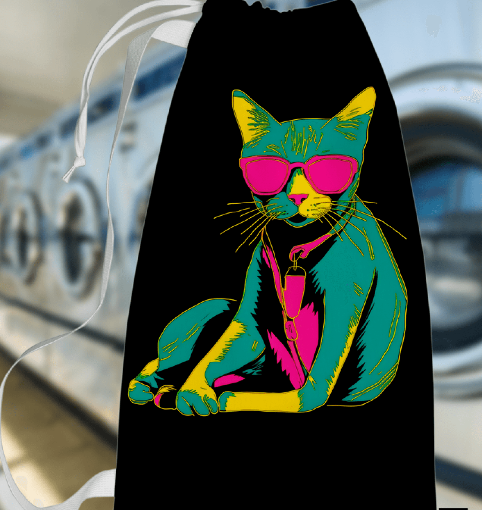 Whimsical Cat Playtime Laundry Bag - Beyond T-shirts
