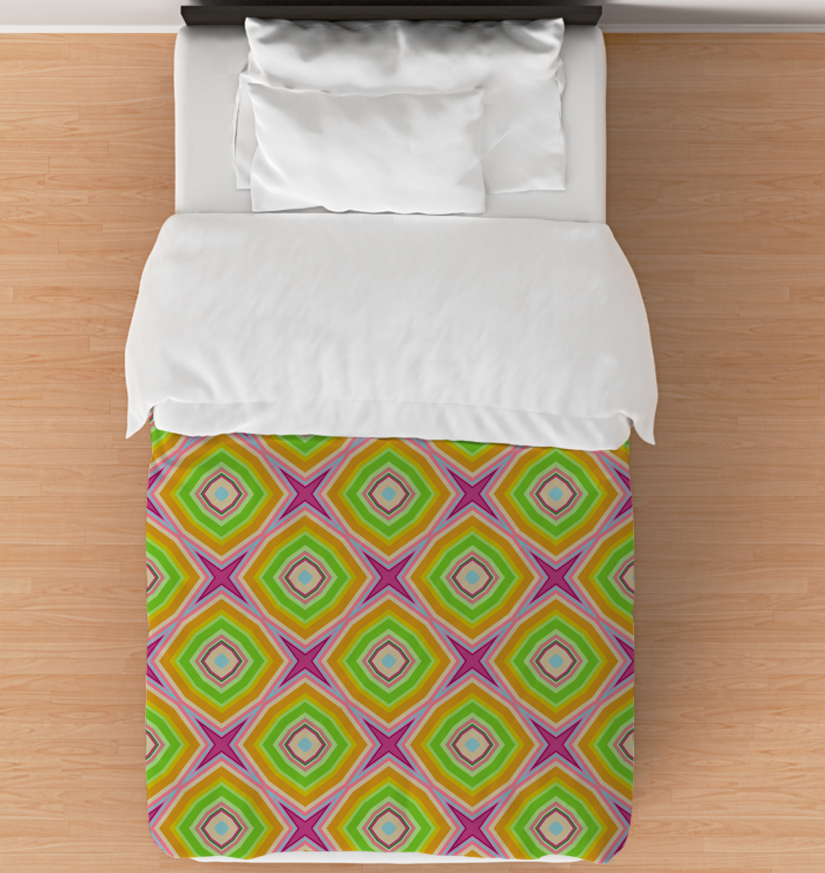 Artistic Stripes Comforter with modern design on bed