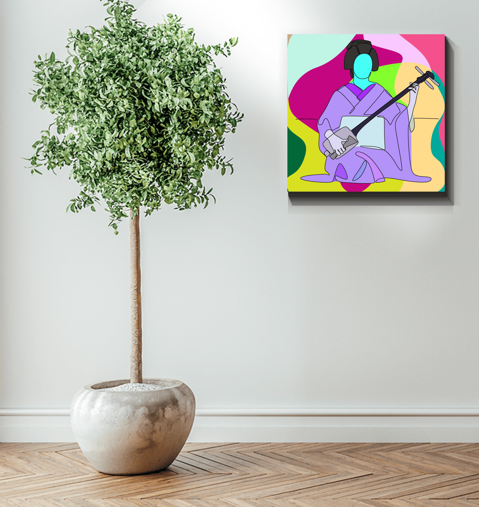 Geisha1 Wrapped Canvas - Beyond T-shirts