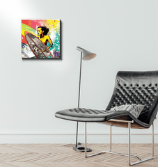Side view of Surfing 5 29 Wrapped Canvas