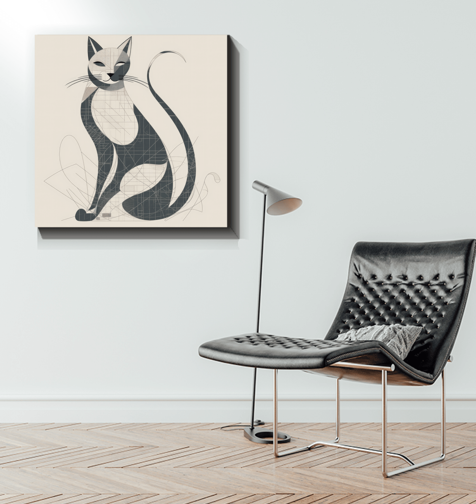 Elegant Cat Shadow Play Canvas - Beyond T-shirts
