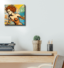 Surfing 5 24 Canvas hanging in a living room