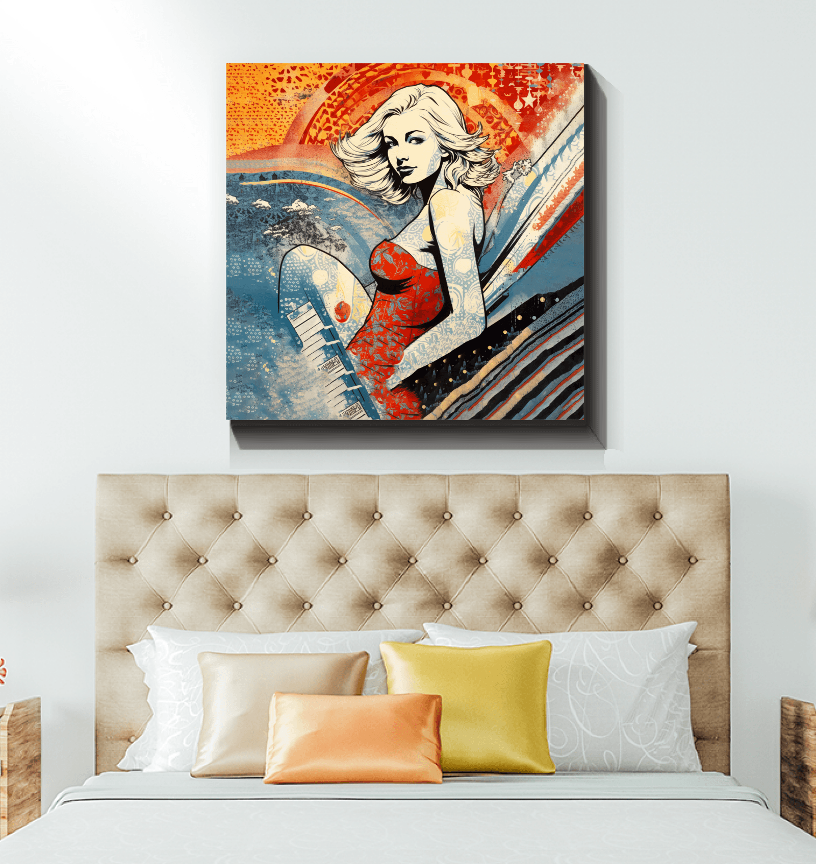 Wave Crown Canvas Art - Beyond T-shirts