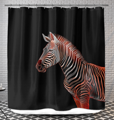 EdgZebra Stripes and Tropical Flora Curtain
