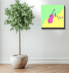 Violin Line Art 1 Wrapped Canvas - Beyond T-shirts