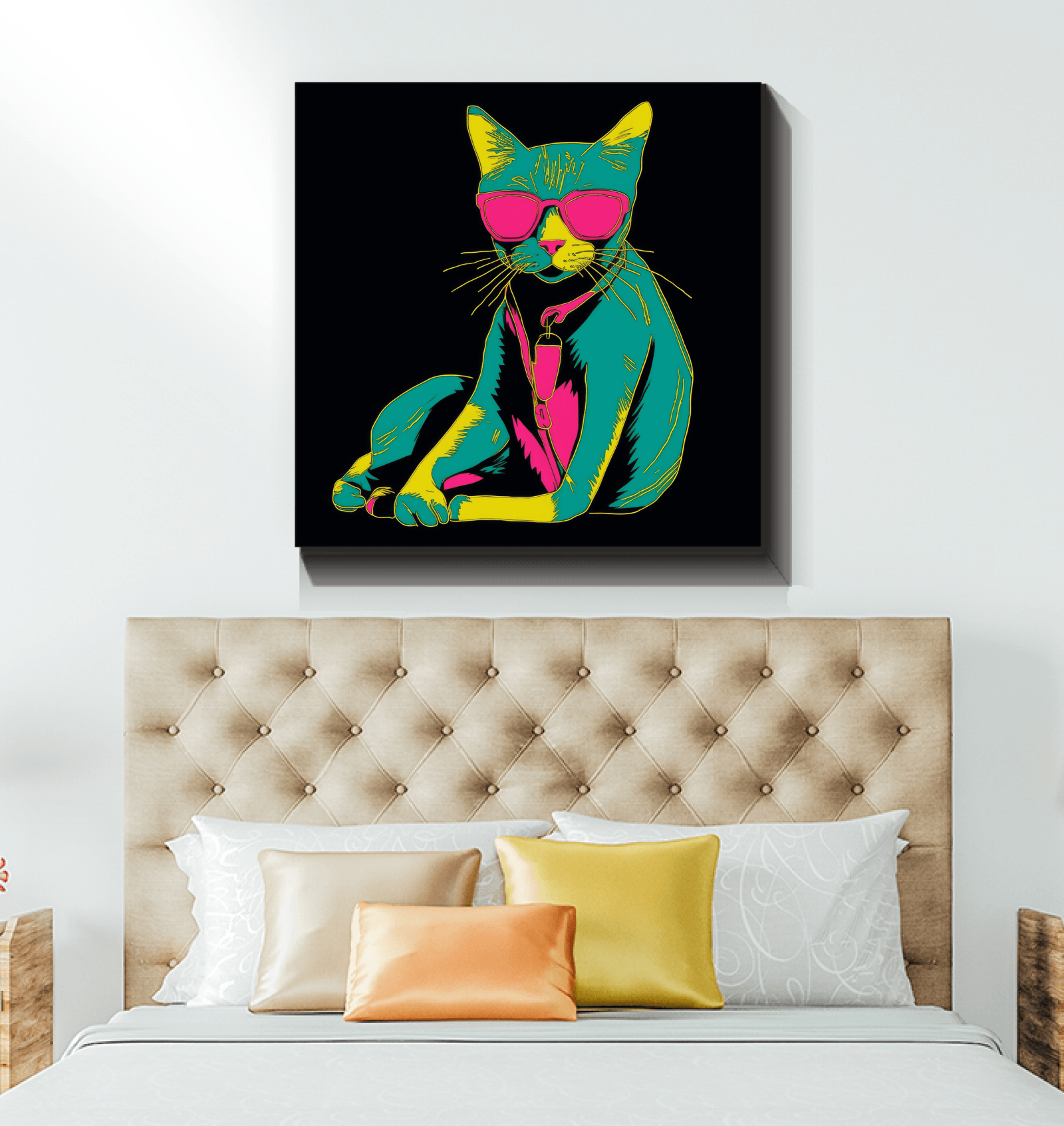 Cat's Whimsical Dream Canvas Print - Beyond T-shirts