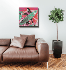 Surfing 5 10 Canvas art in a living space