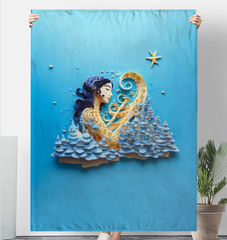 Elegant and mystical Dragon Lore design on Sherpa blanket.