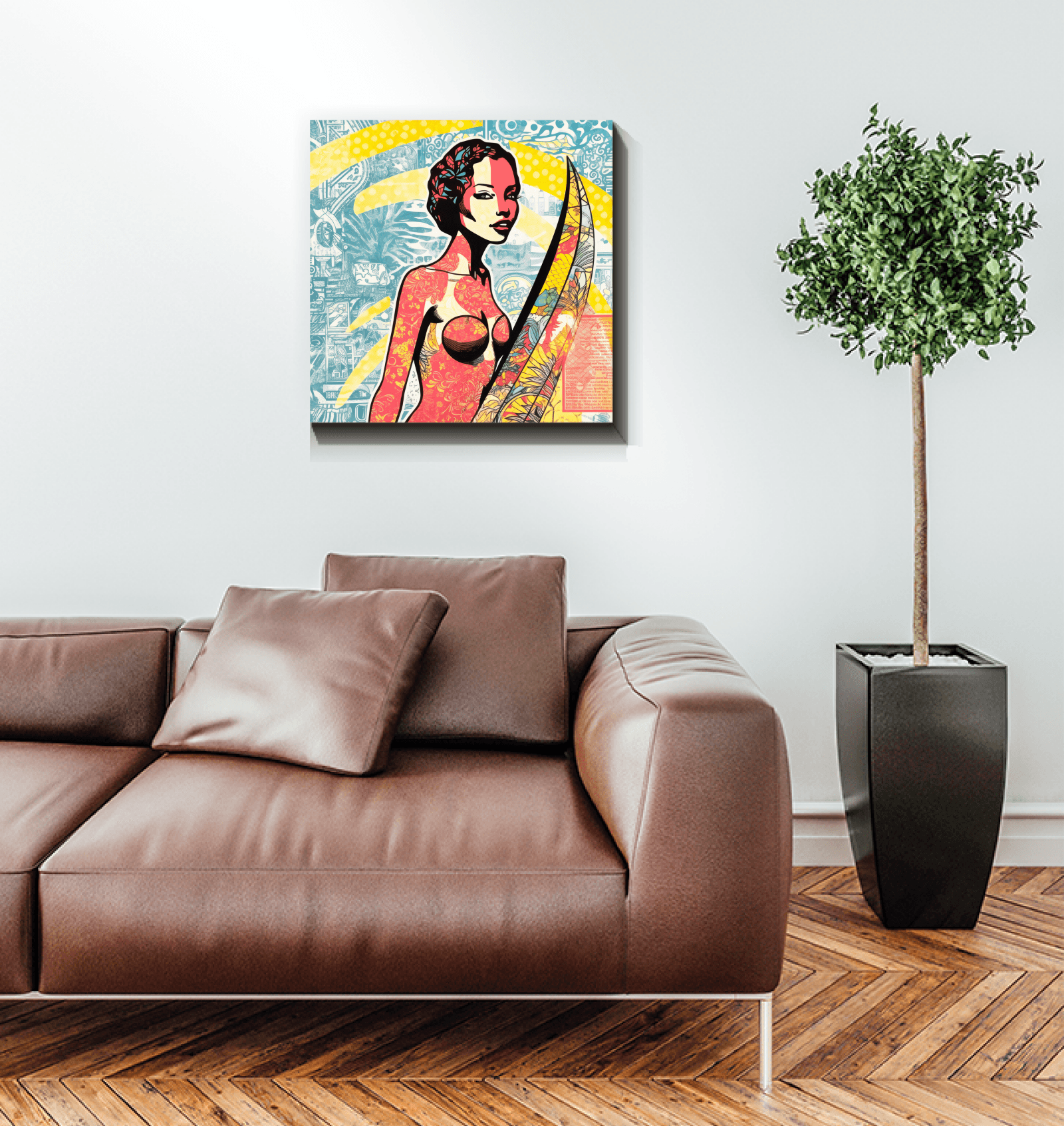 Surfing 5 26T Wrapped Canvas on display