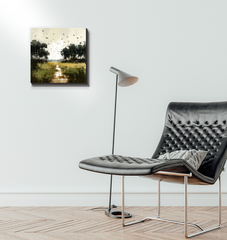 Moonlit Meadows Landscape Wrapped Canvas