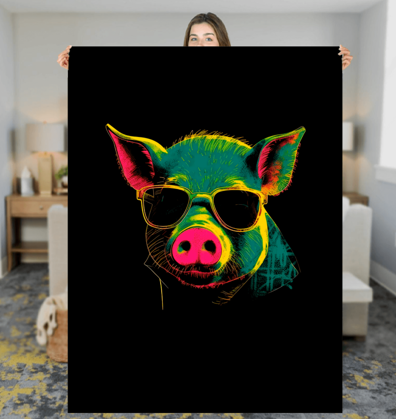 Pink Piglet Dreams Sherpa Blanket - Beyond T-shirts