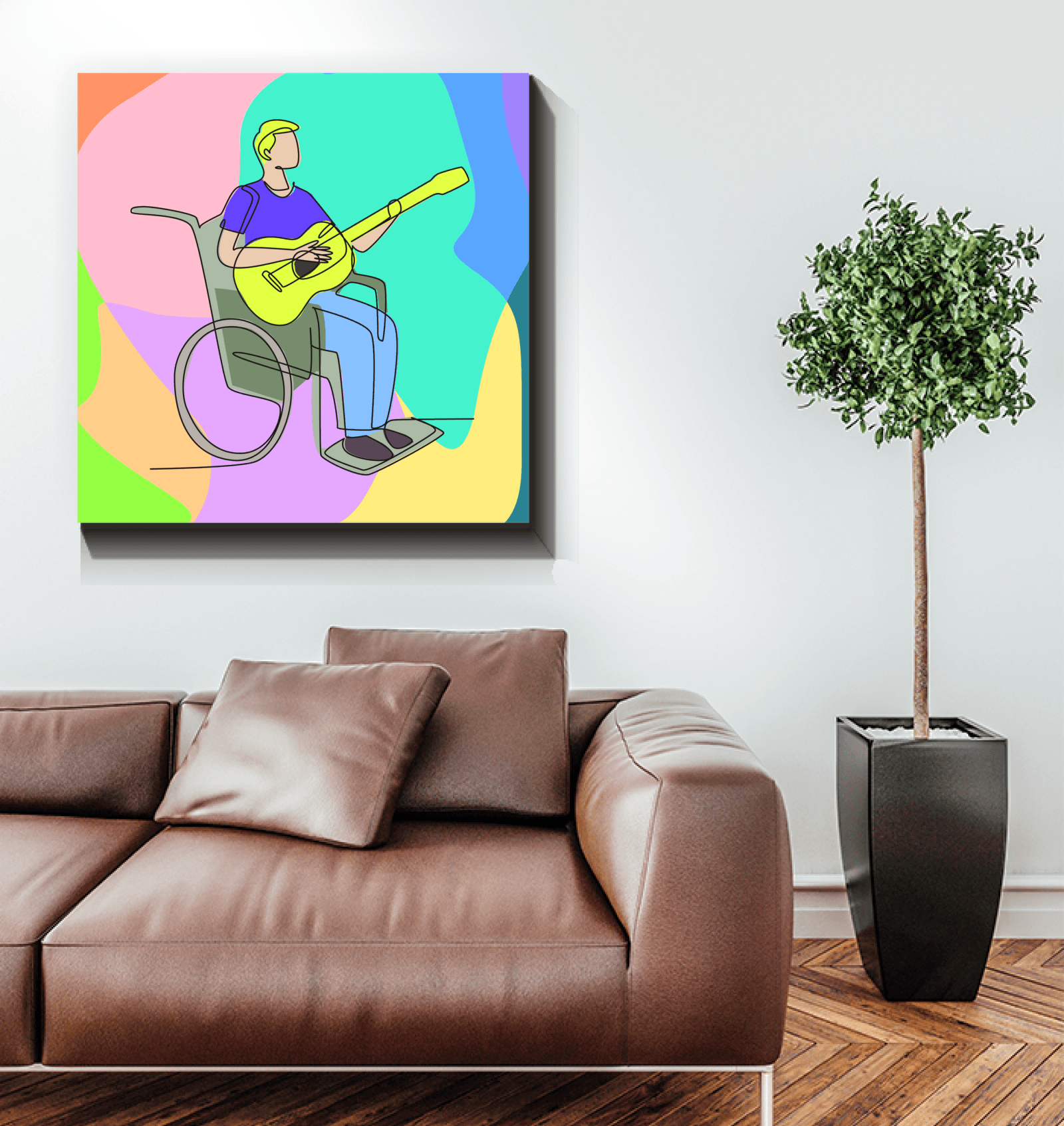 A Man Playing Guitar1.1 Wrapped Canvas - Beyond T-shirts