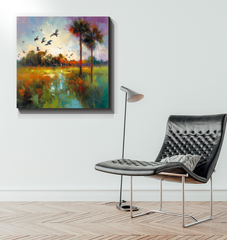 Sunflower Fields Wrapped Canvas