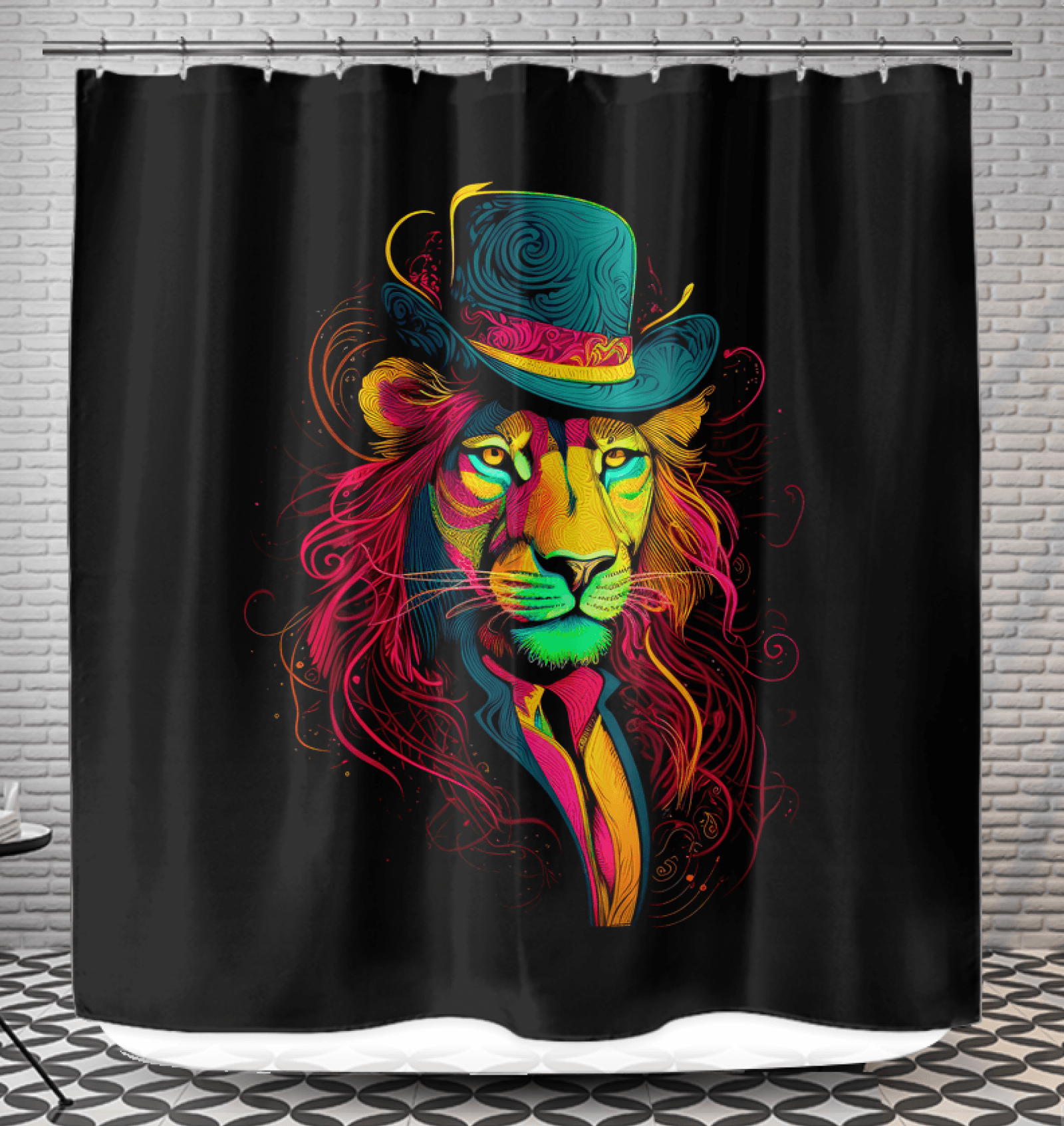 Lioness Elegance Shower Curtain - Beyond T-shirts