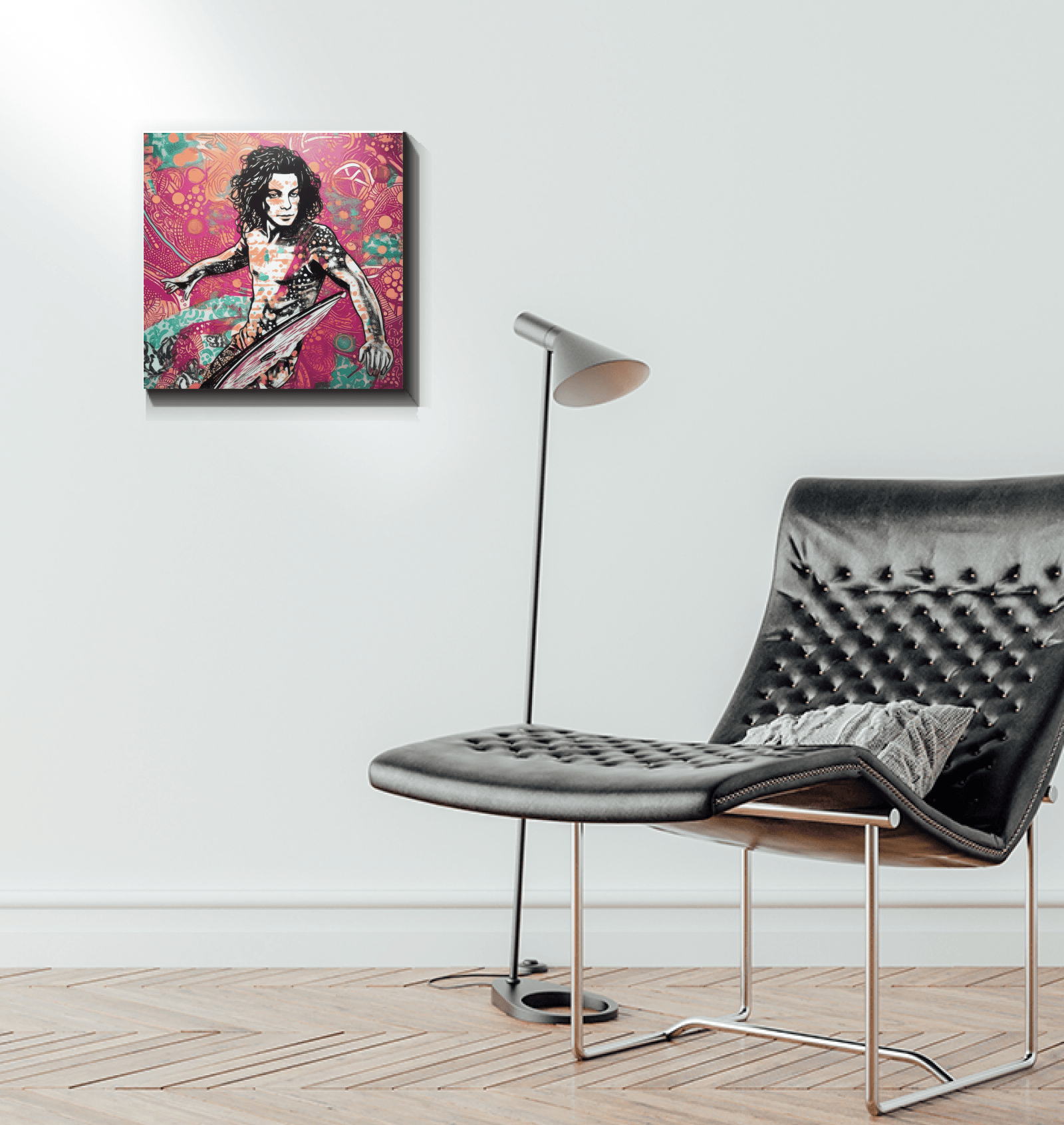 Side angle of Surfing 5 07 Canvas art