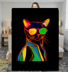 Curious Cat Haven Sherpa Blanket - Beyond T-shirts