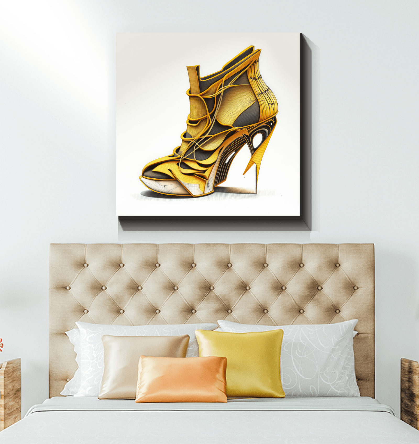 Unveiling Futurism: Shoe Inspired Canvas Art - Beyond T-shirts