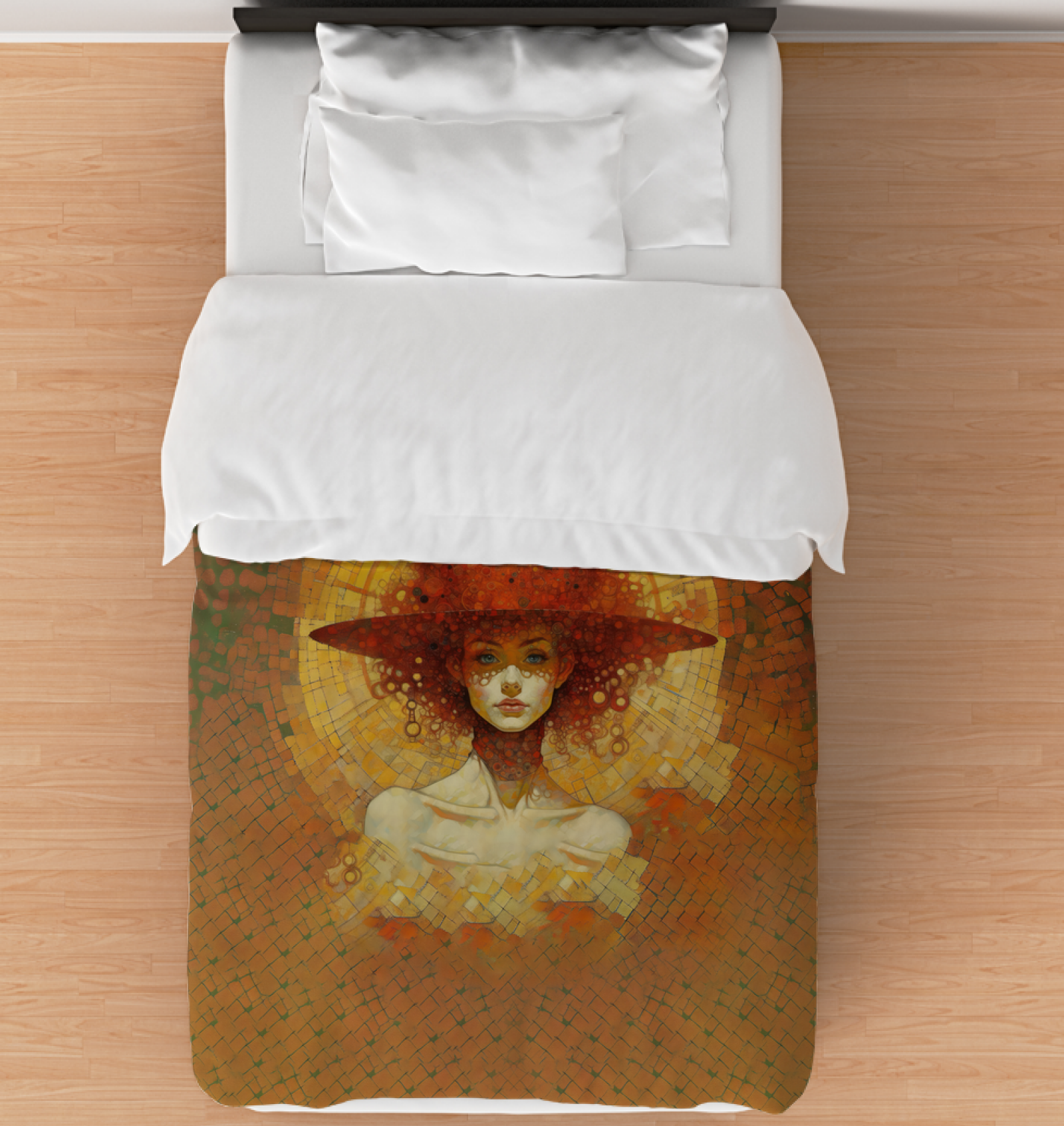 Aurora Dreams Comforter Twin on a bed.