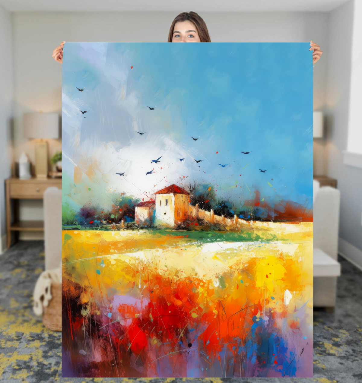 Sunset Horizon Sherpa Blanket
