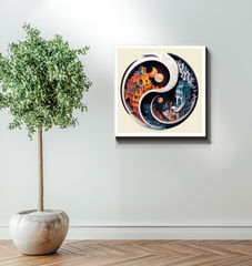 Dramatic light and dark eclipse canvas art.