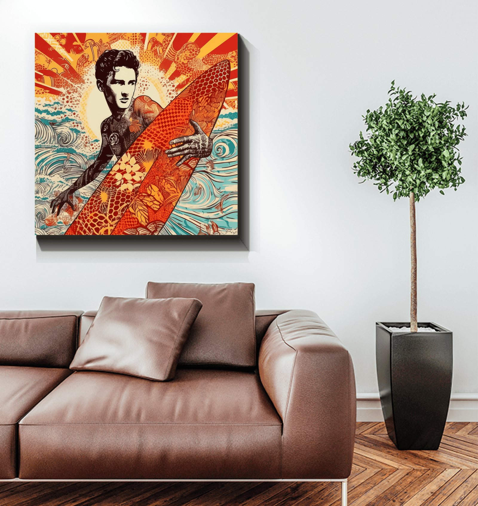 Surfing Serenity Canvas Art - Beyond T-shirts