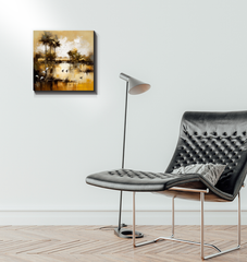 Starry Night Landscape Wrapped Canvas
