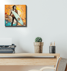 Surfing 5 09 Canvas in a stylish living room